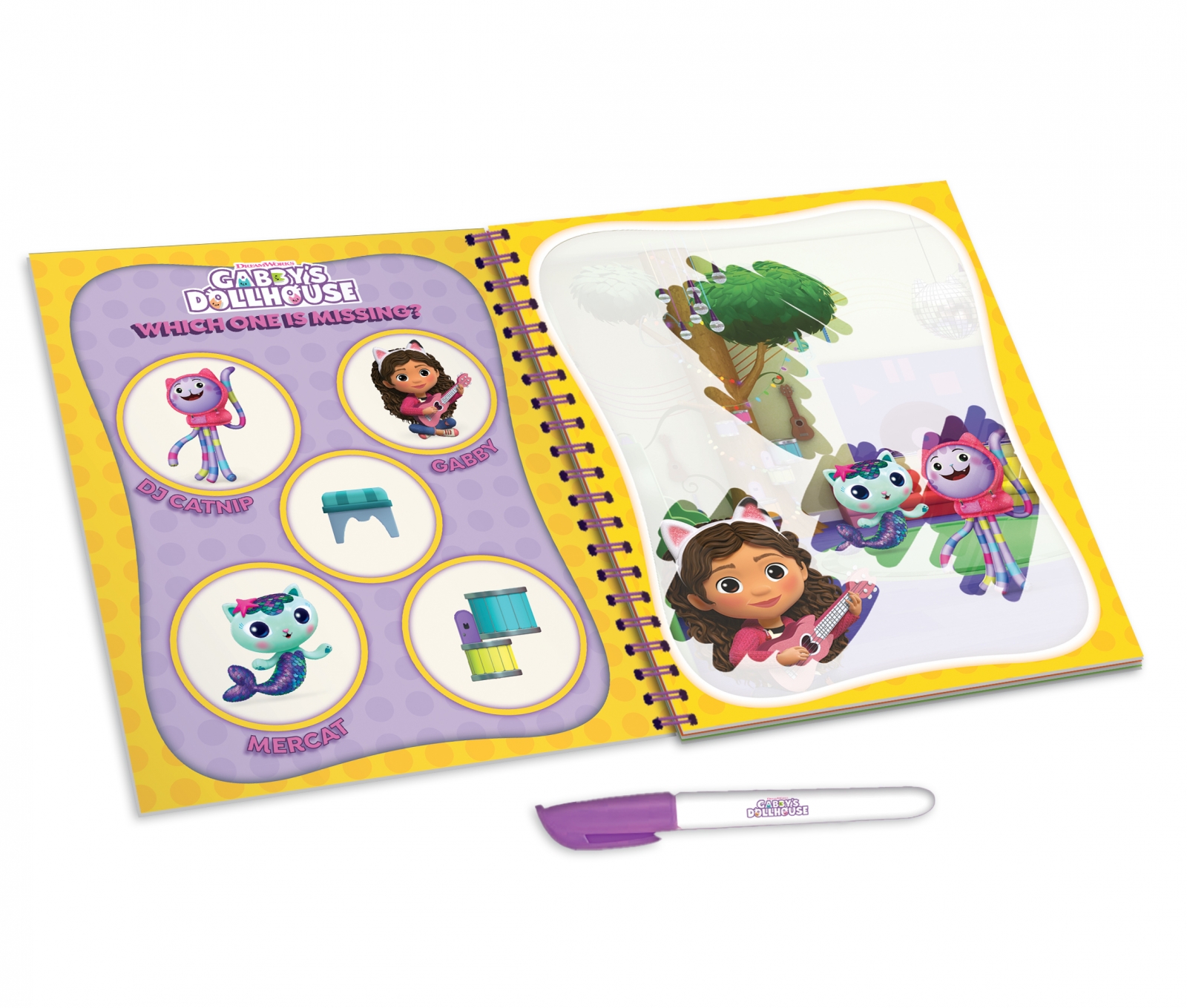 Творчески комплект, Lisciani, Gabby′s Dollhouse, Книжка за оцветяване с вода, Gabdorable