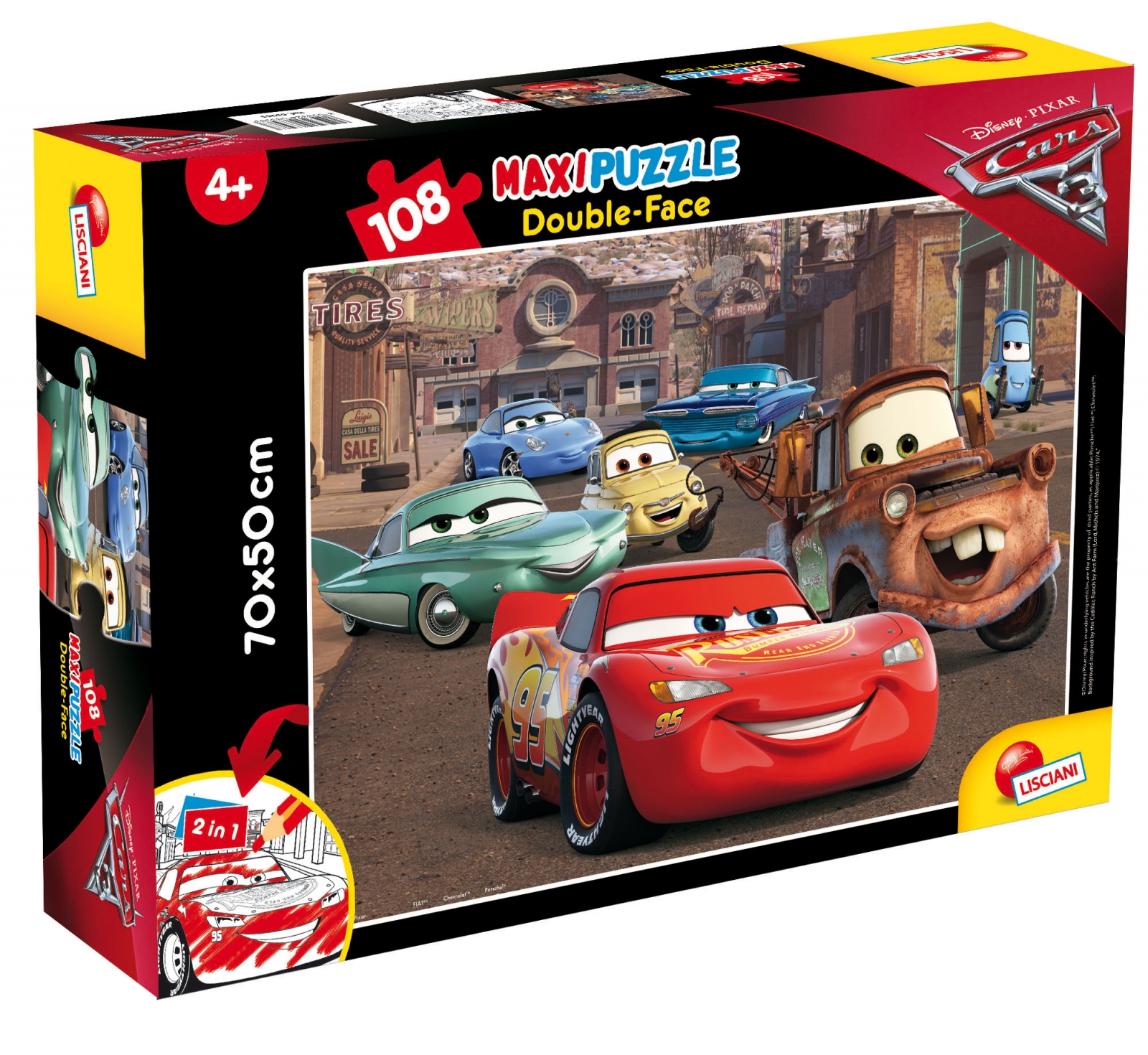 Puzzle, Lisciani, Cars 3, Double-sided puzzle 108 pieces