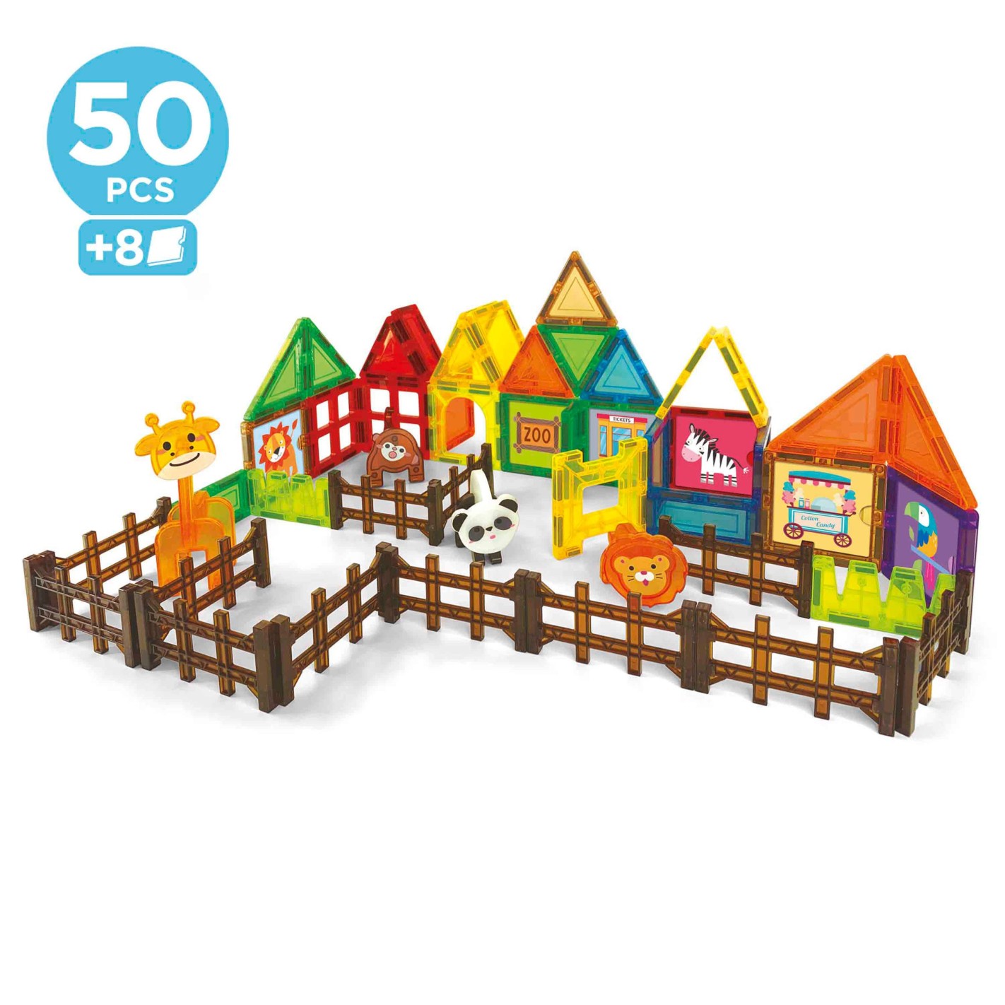Магнитен конструктор, Educa, Зоопарк, 50 части