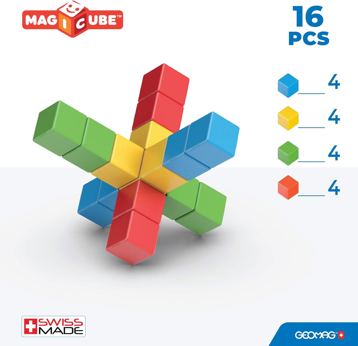 Магнитен конструктор Magicube, Creative, 16 части