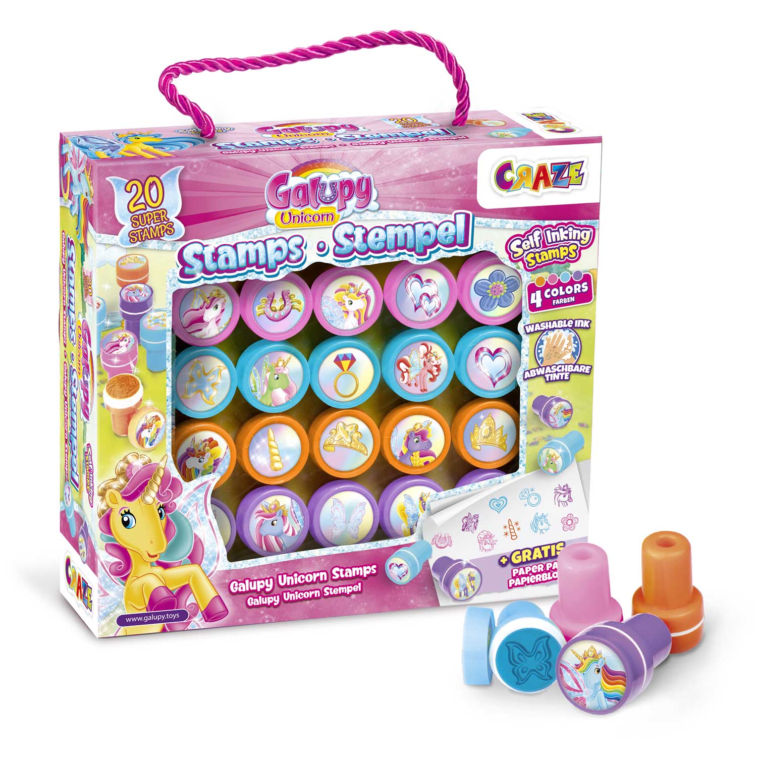 Galupy Unicorn stamp set, 20 pieces