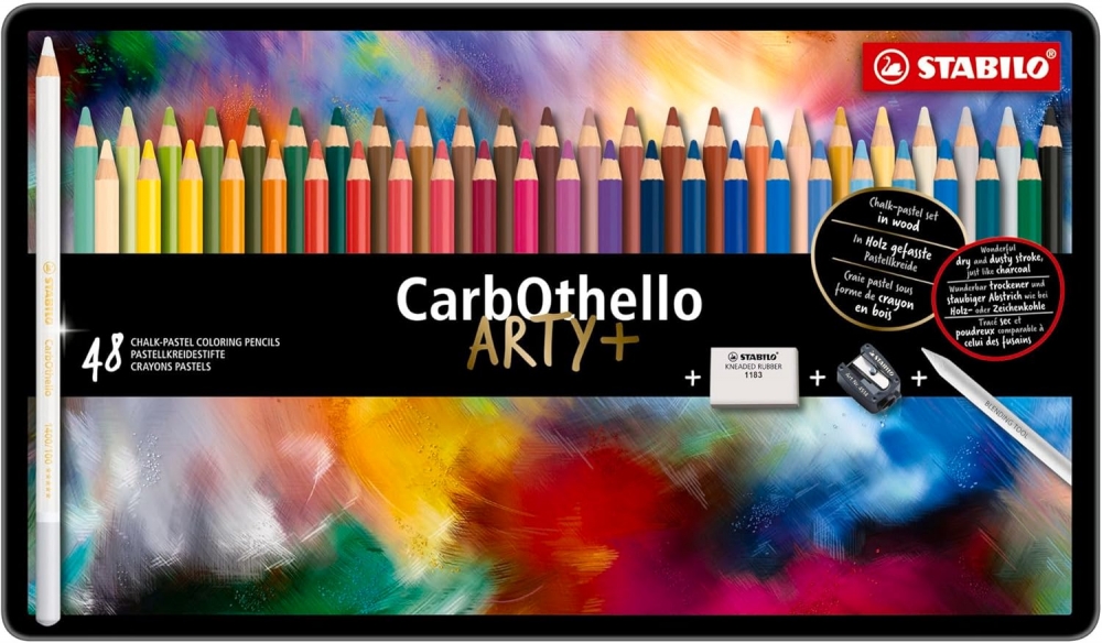 Set of colored pencils, Stabilo, CarbOthello ARTYplus, Metal box, 48 pieces