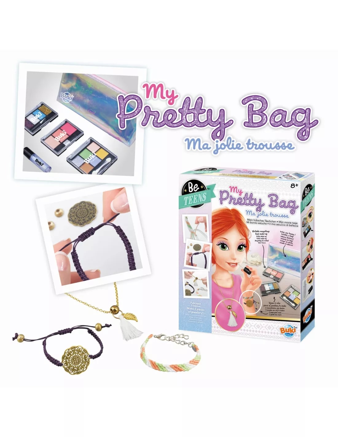 Creative kit DIY jewelry and makeup with shadows, 27 pieces