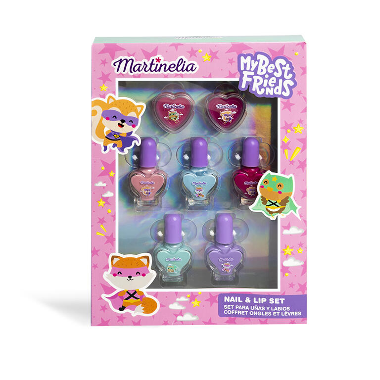 Nail polish and lip gloss set, Martinelia, My best friend, 7 pieces
