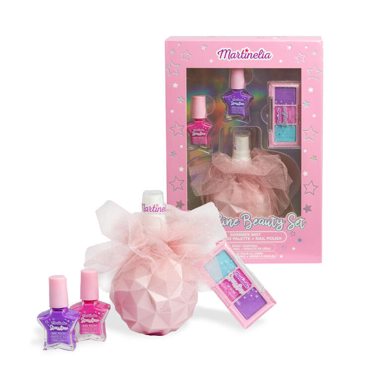 Cosmetic set, Martinelia, Nail polish, eyeshadow and eau de toilette with glitter