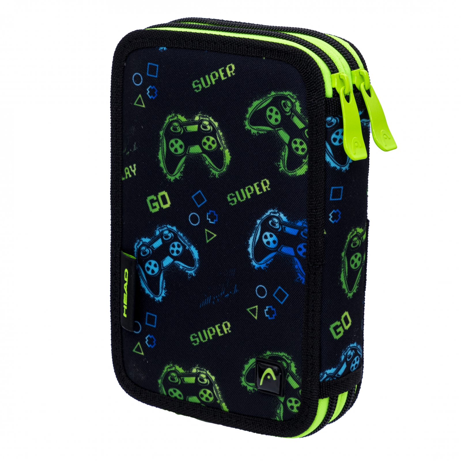 Double vanity case without accessories, Head, Neon Game, AC2, 20.5 x 13 x 4.5 cm