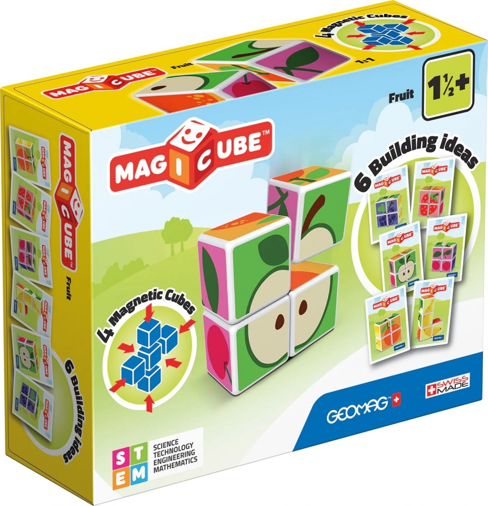 Магнитен конструктор Magicube, Плодове и карти 131, 11 части