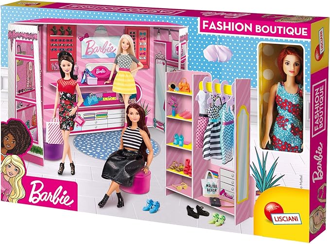 Креативен комплект, Lisciani, Barbie, Направи си сам моден бутик с включена кукла Барби