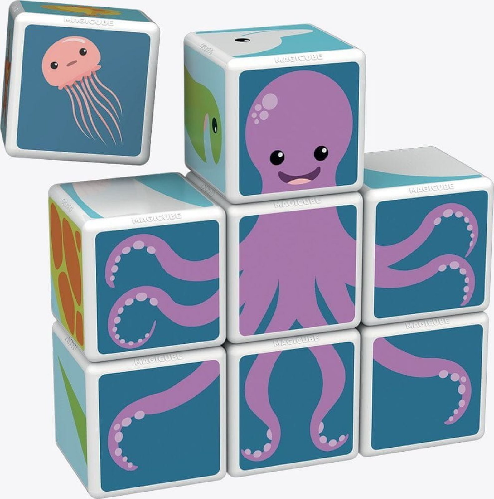 Магнитен конструктор Magicube, Морски животни и карти 146, 11 части