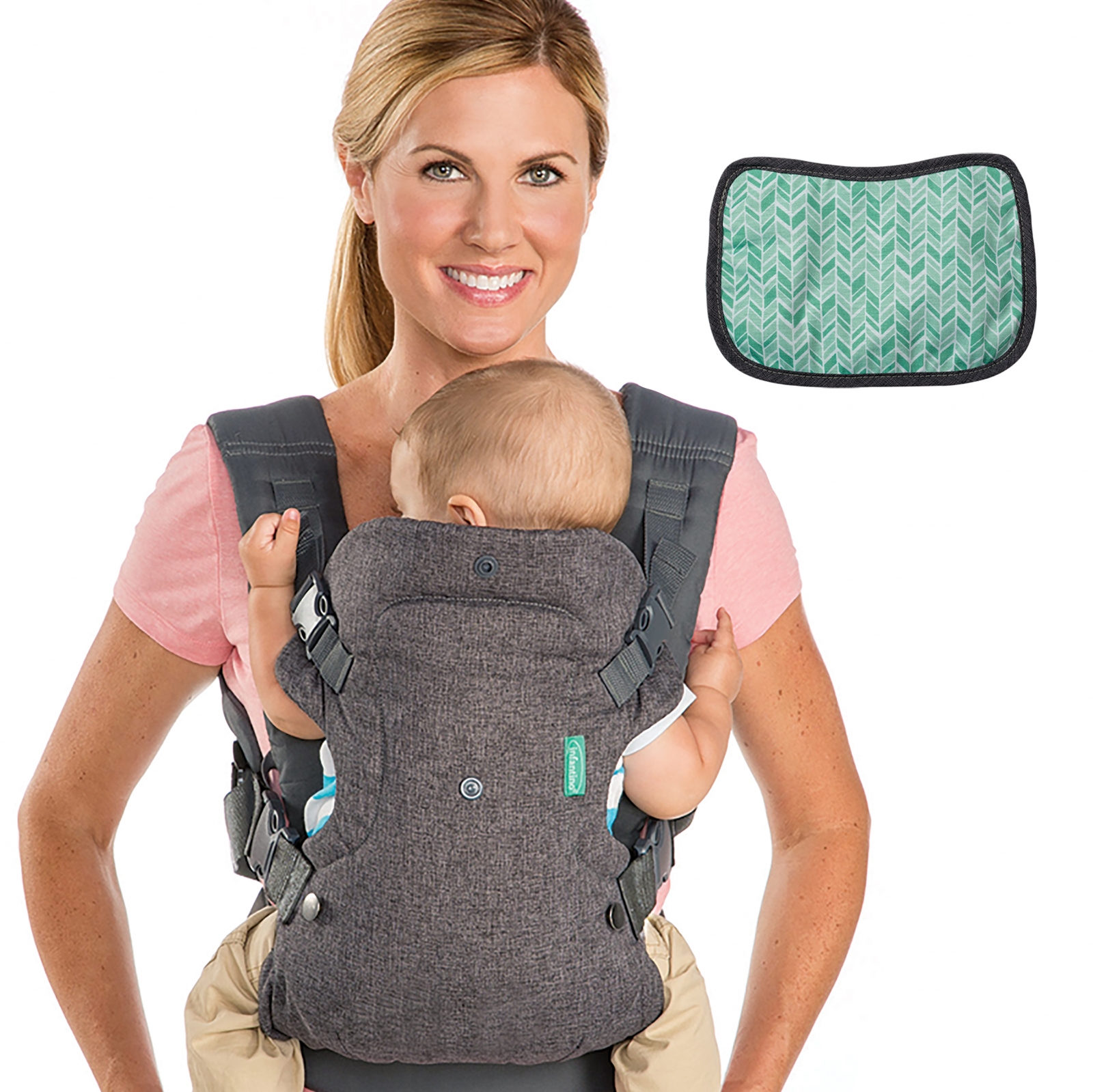 Ergonomic baby carrier, Infantino, Flip 4 in 1, Gray, from 3.6 to 14.5 kg.