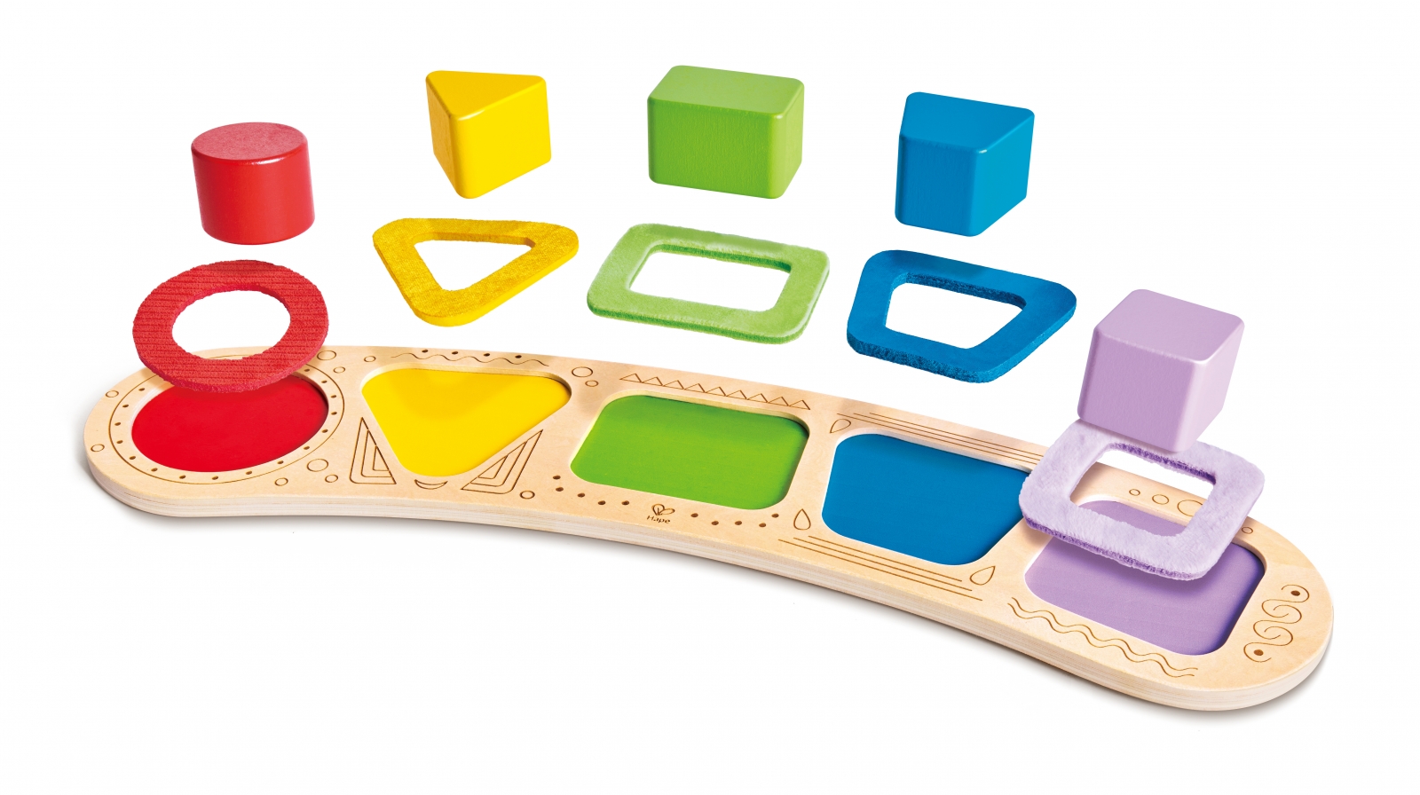 Дървен пъзел с форми за сортиране, Hape, 11 части