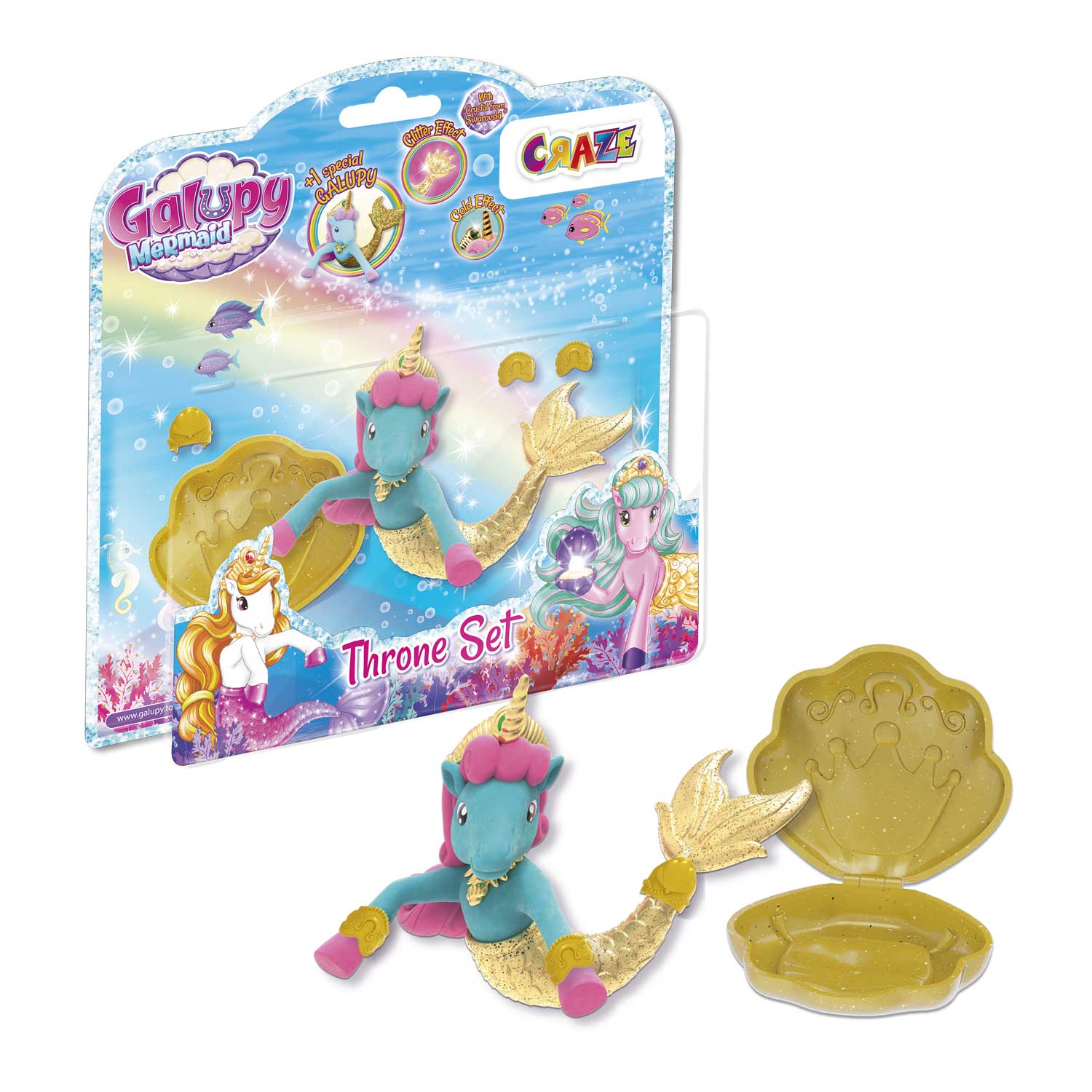 Комплект фигурки Galupy Русалка Трон, 5 части