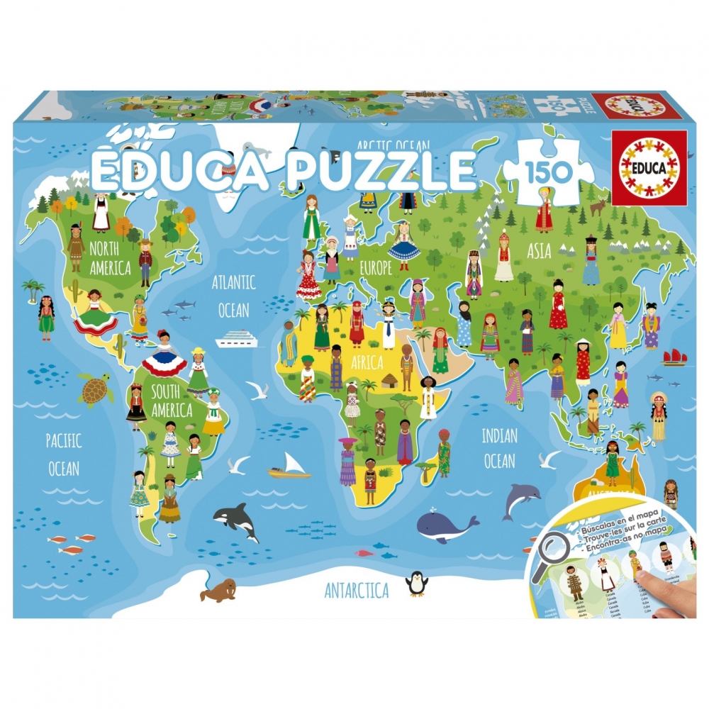 Puzzle, Educa, Girls of the World, Geographic, 150 pieces