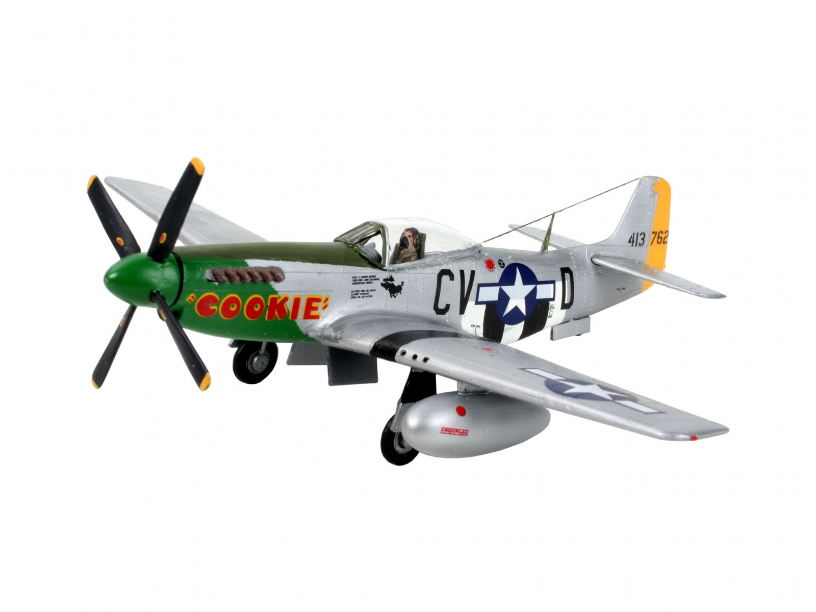 Assembly model, Revell, P-51D Mustang aircraft, 34 parts