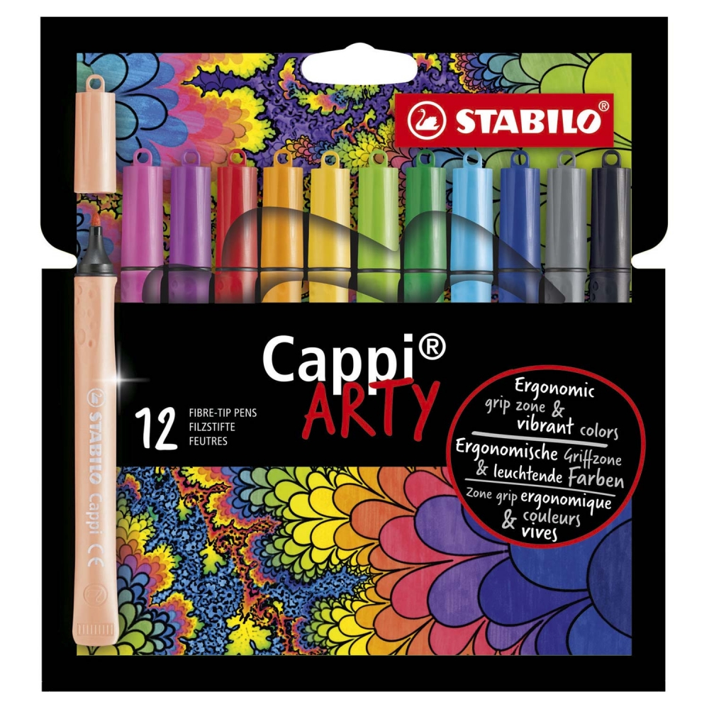 Комплект флумастери, Stabilo, Cappi Arty ST168/12-1-20, 12 цвята