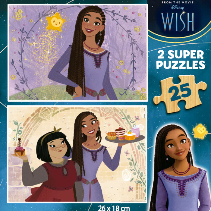 Дървен пъзел Wish 2в1, 2 х 25 части