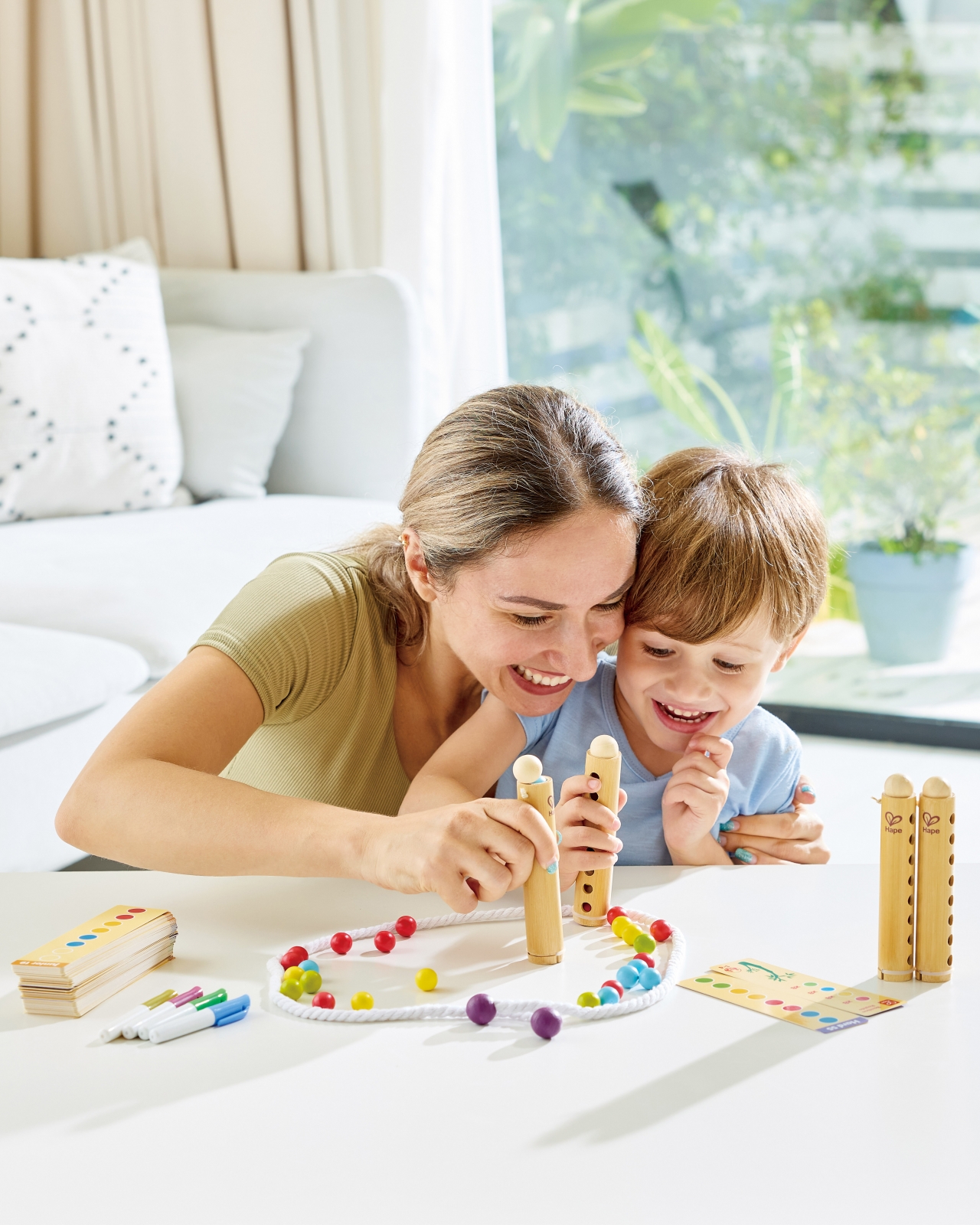 Wooden game, Hape, Bamboo Rapido, bamboo sticks and color combinations