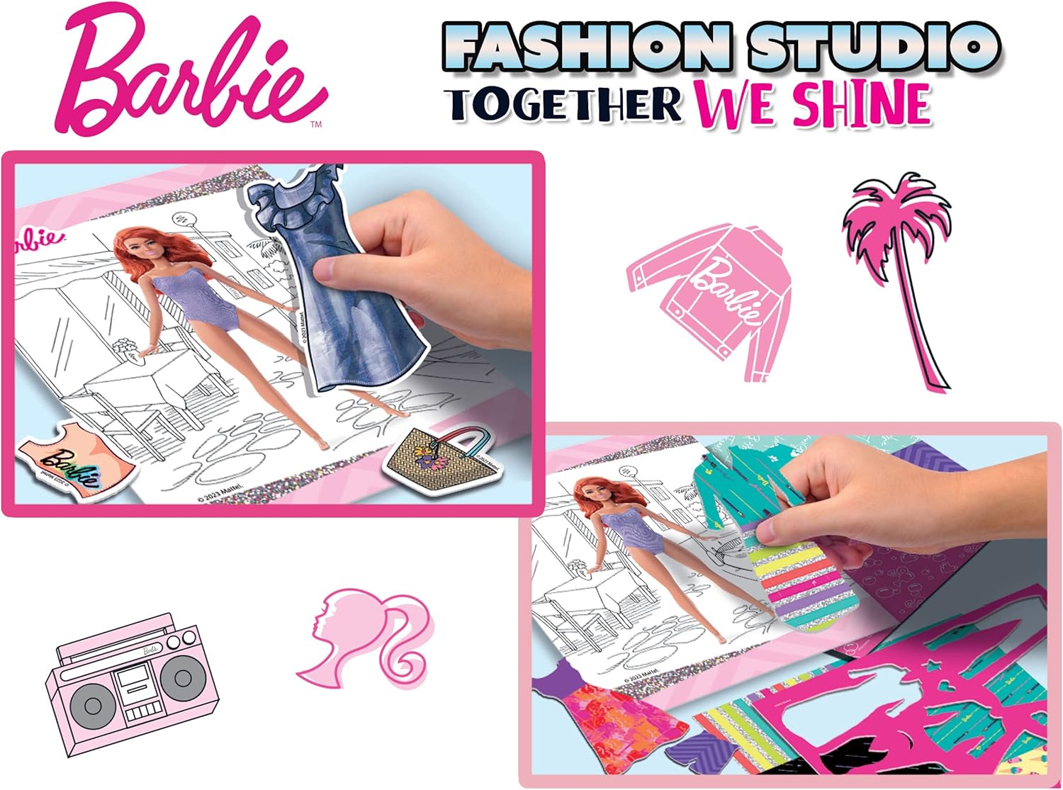Creative set, Lisciani, Barbie, Fashion studio folder, Together we shine