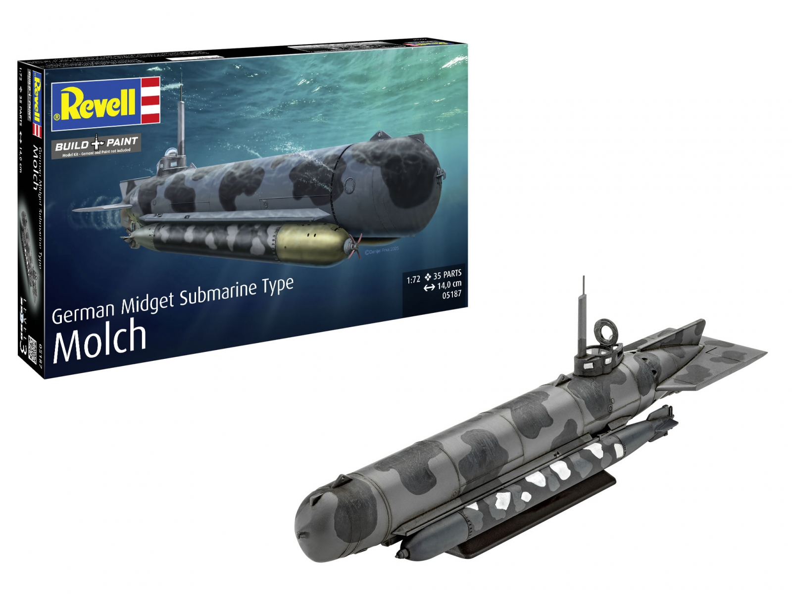 Assembly model, Revell, German mini-submarine Molch, 35 parts