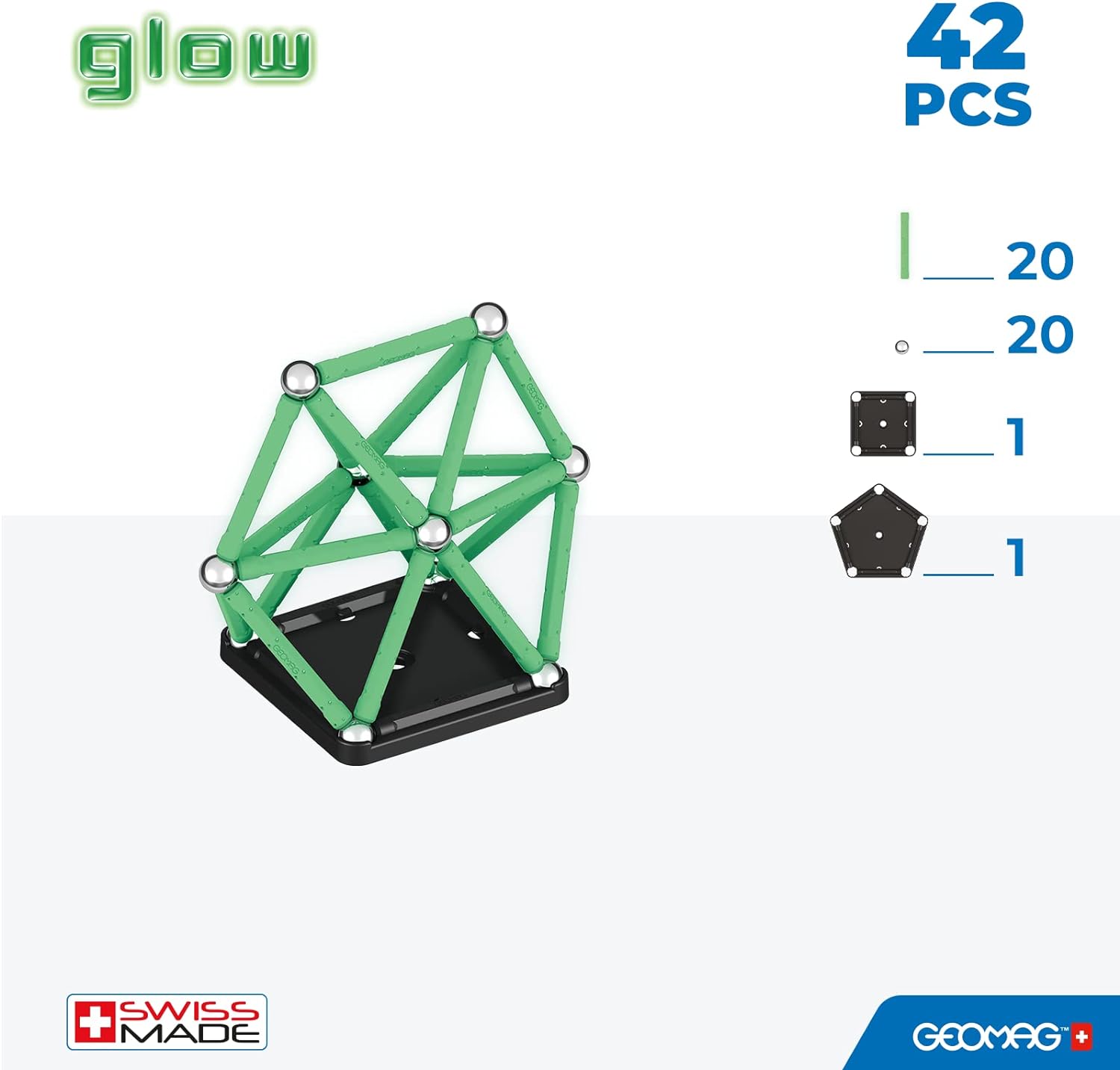 Магнитен конструктор Glow 329, 42 части