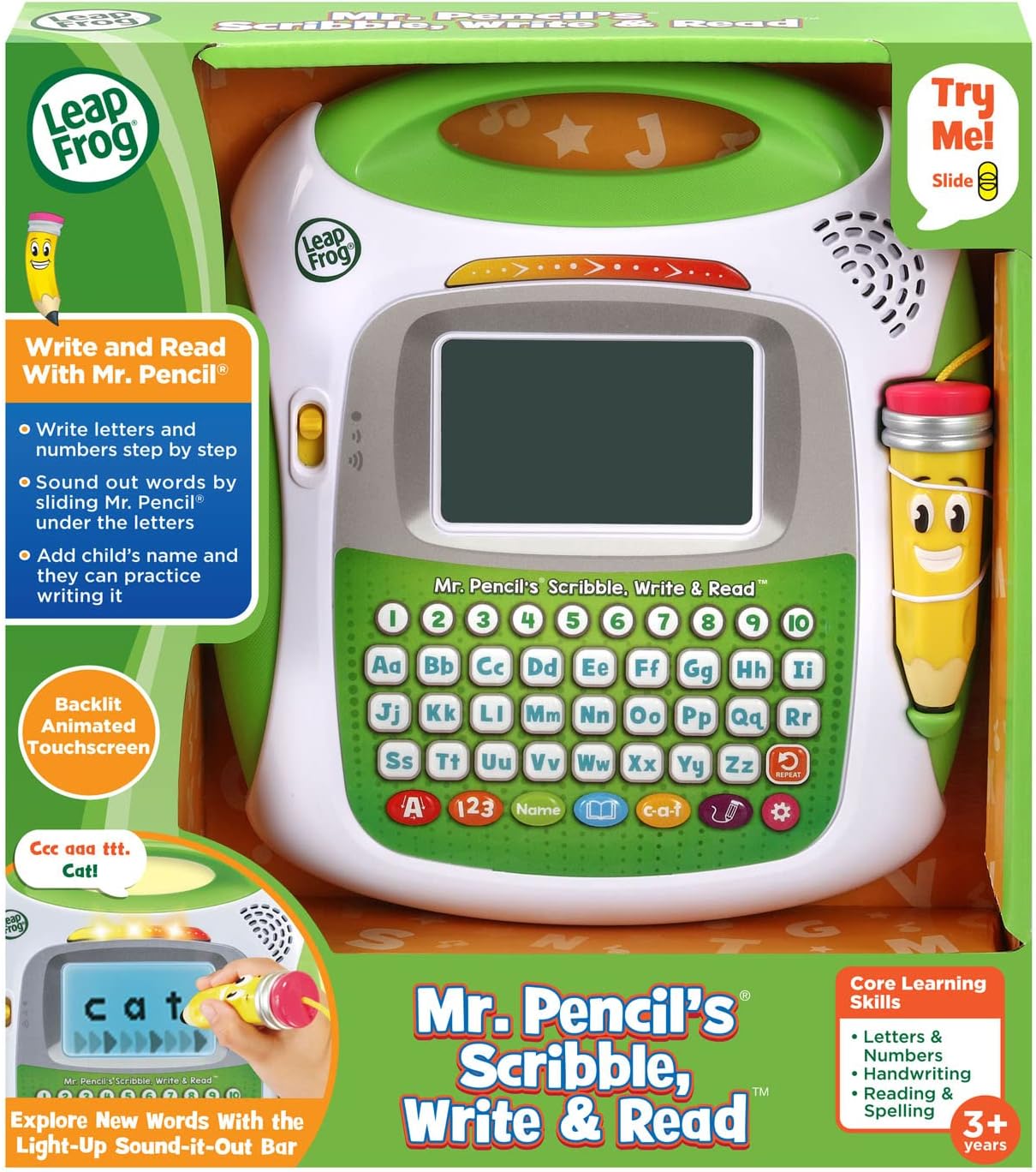 Интерактивна играчка, Leap Frog, Драскане писане и четене с г-н Молив, 5.21 x 19.61 x 21.89 cm