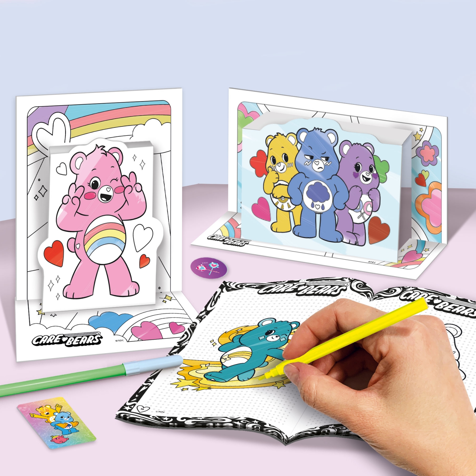 Творчески комплект, Lisciani, Care Bears, 2 в 1 раница с комплект за рисуване