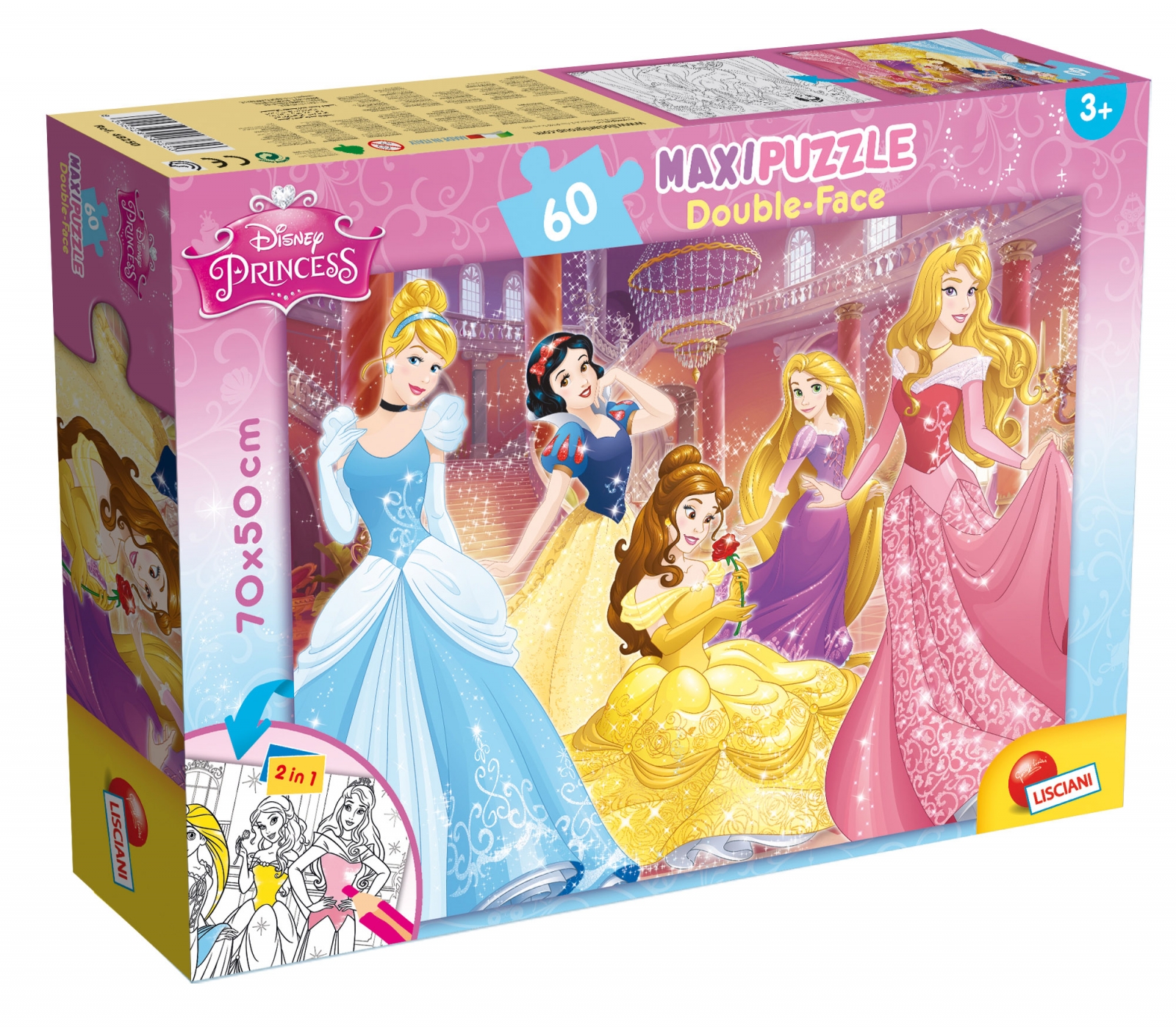 Puzzle, Lisciani, Princesses, Double-sided puzzle 60 pieces
