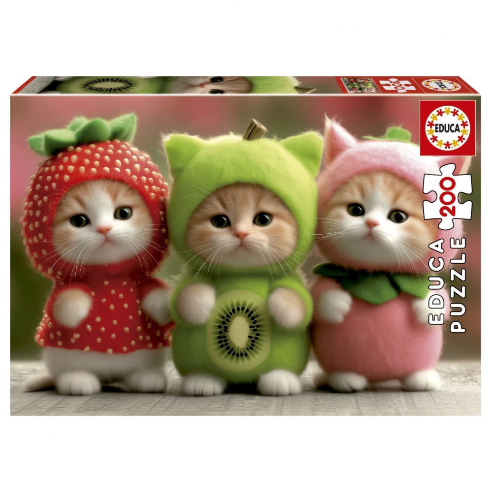 Puzzle, Educa, Fruit Kittens, 200 pieces