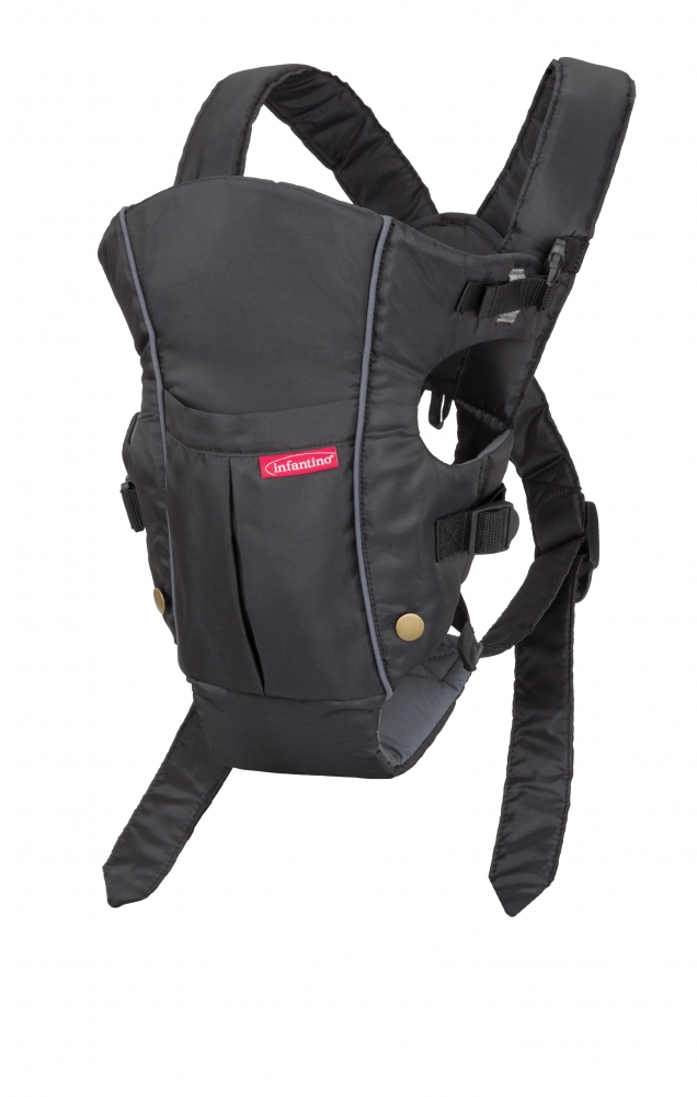 Ergonomic baby carrier with pocket, Infantino, 2 in 1, Black, from 3.6 to 11.3 kg.