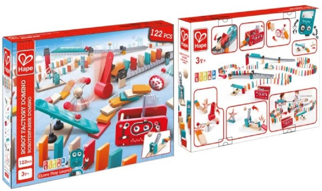 Комплект дървена игра Домино, Фабрика, 122 части