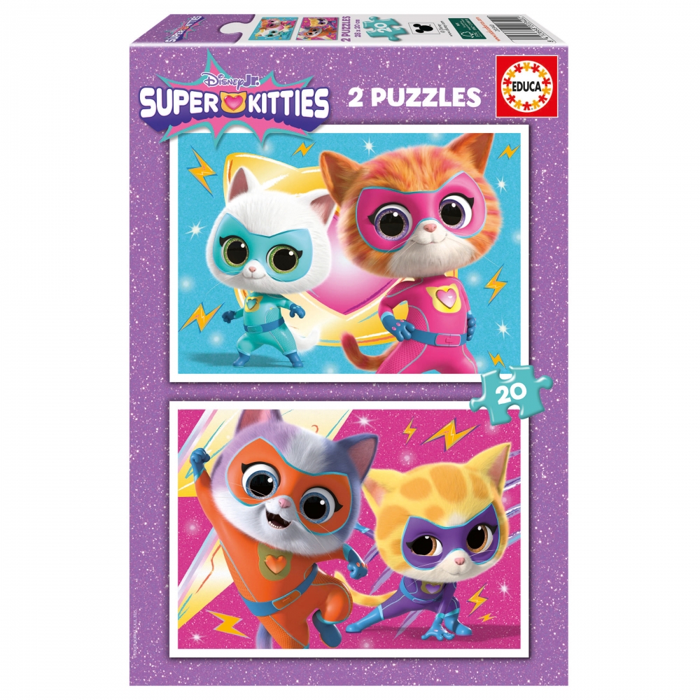 Puzzle, Educa, Super Kittens 2 x 20 pieces