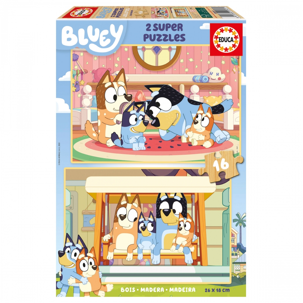 Puzzle, Educa, Bluey, 2 x 16 pieces