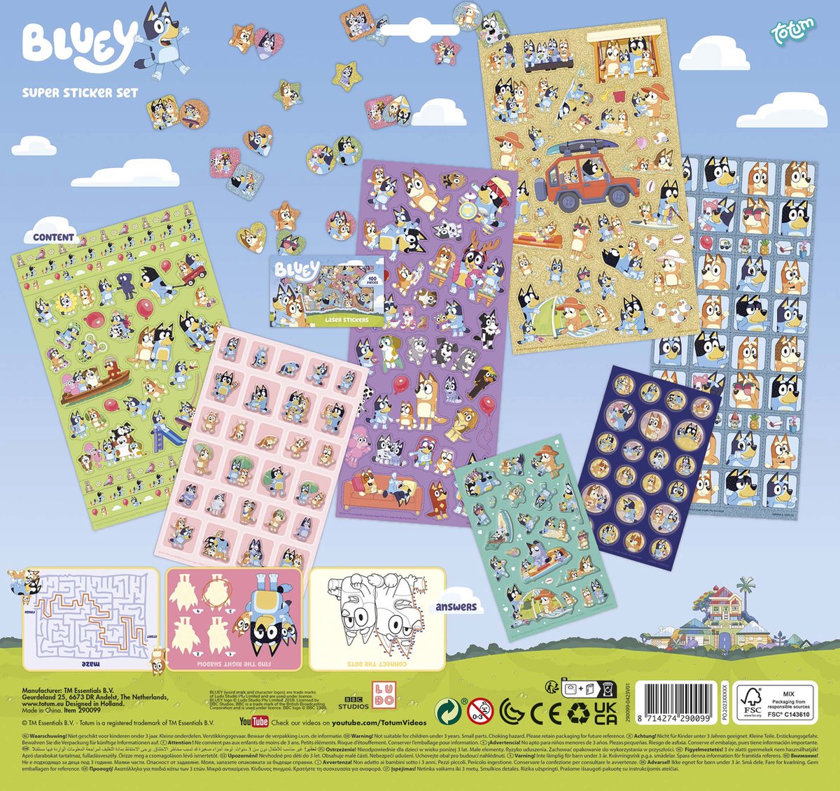 Комплект супер стикери Bluey, 10 части