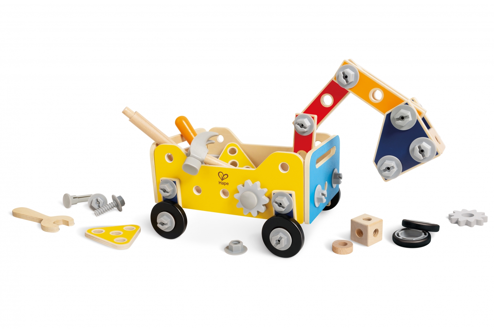 Wooden tool box, Hape, 83 pieces