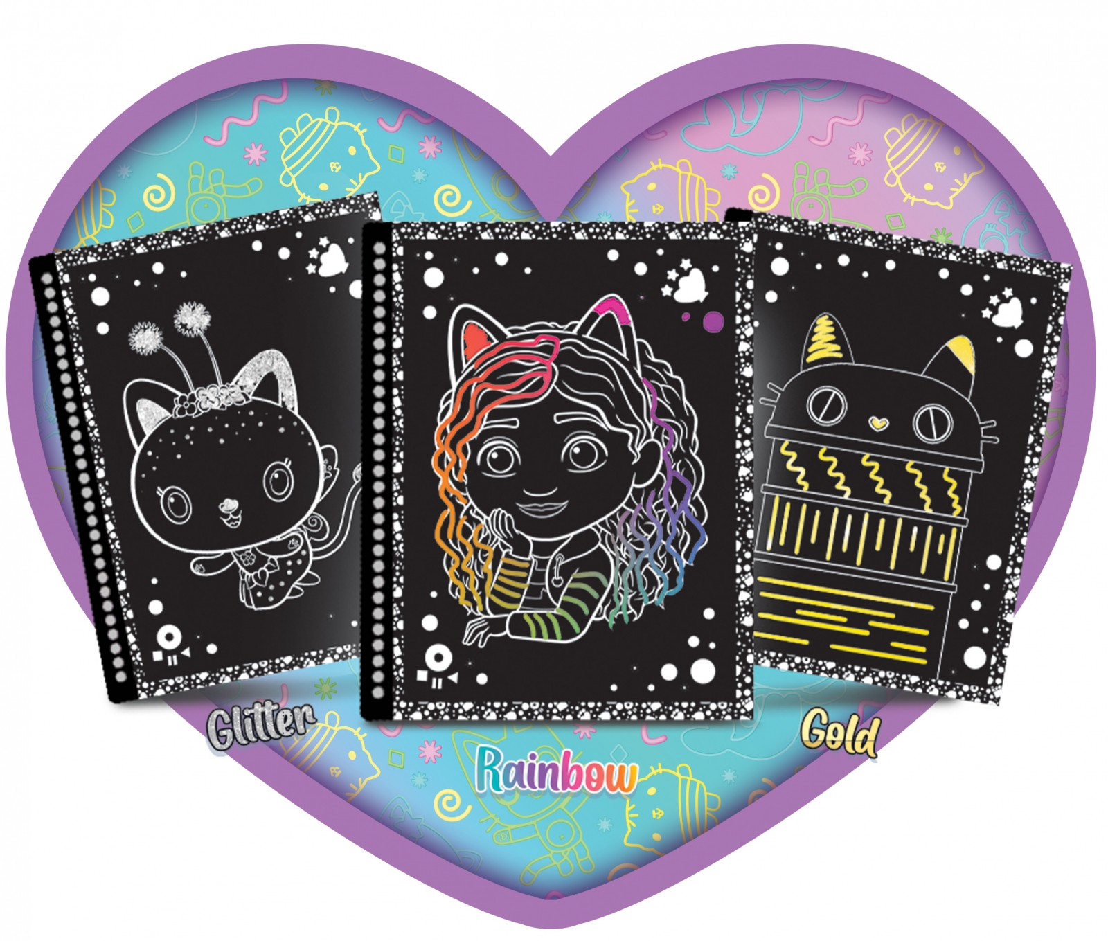 Творчески комплект, Lisciani, Gabby′s Dollhouse, Scratch Reveal, Скречбук Pawtastic