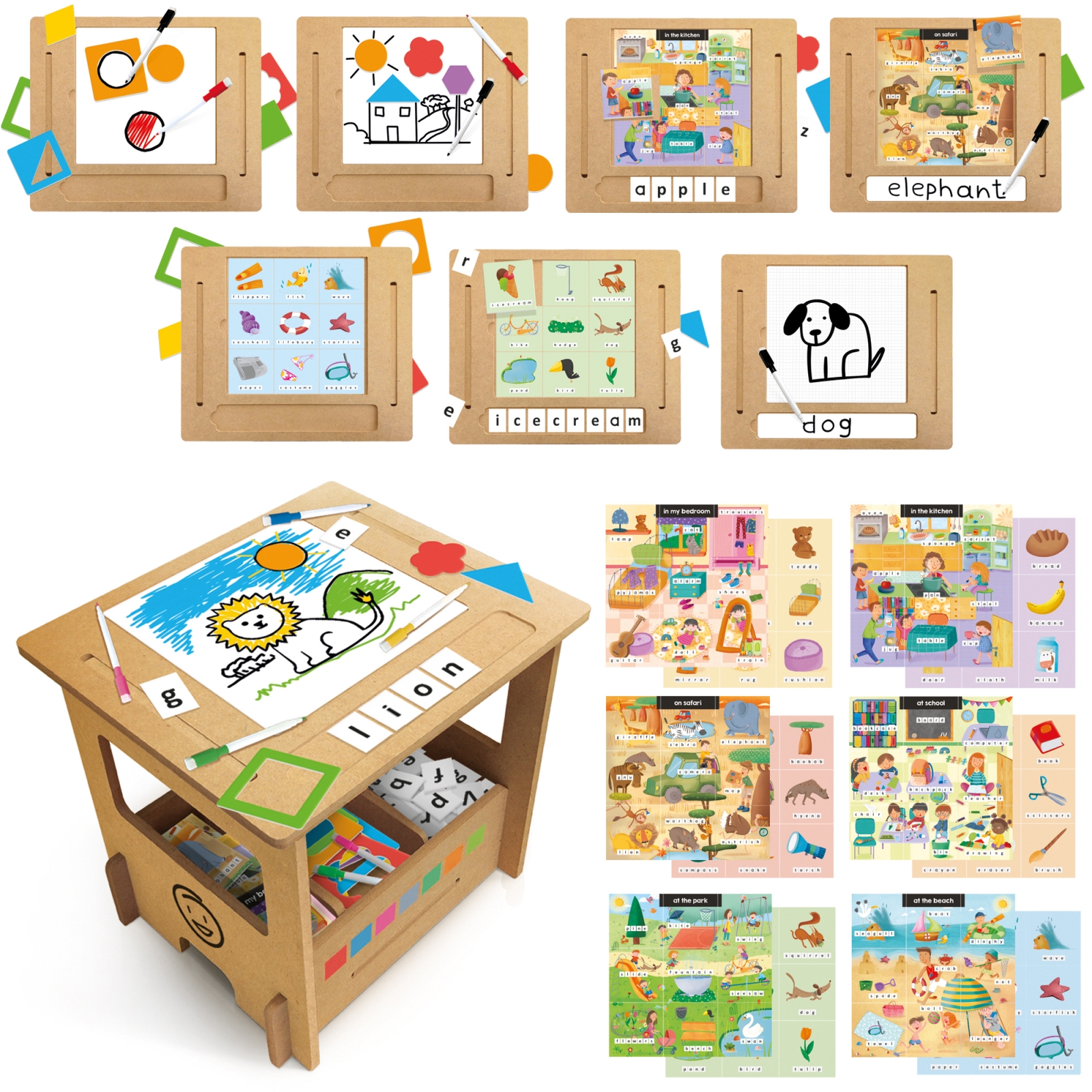 Educational set, Headu, Wooden desk, Writing school