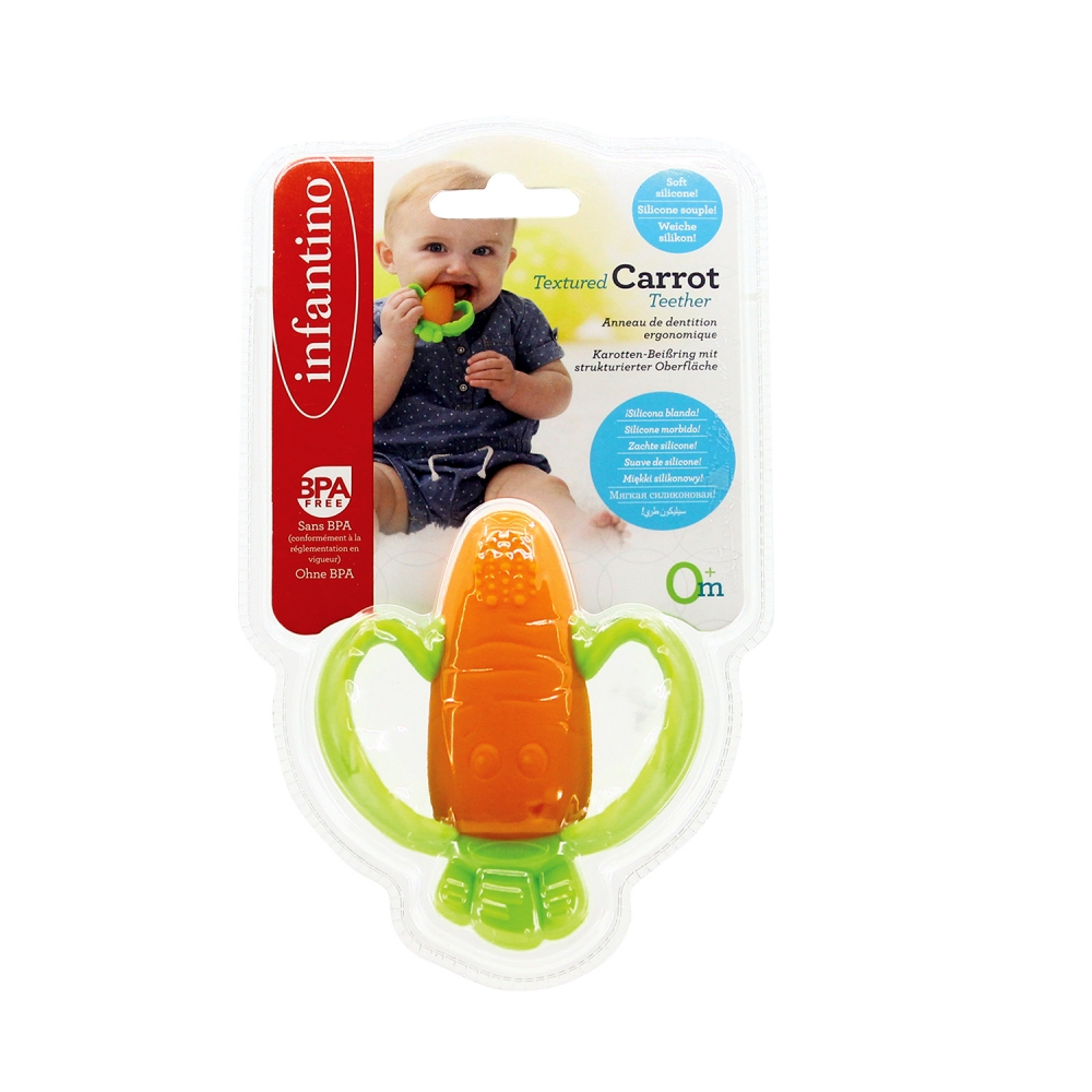 Silicone baby teether, Infantino, Carrot