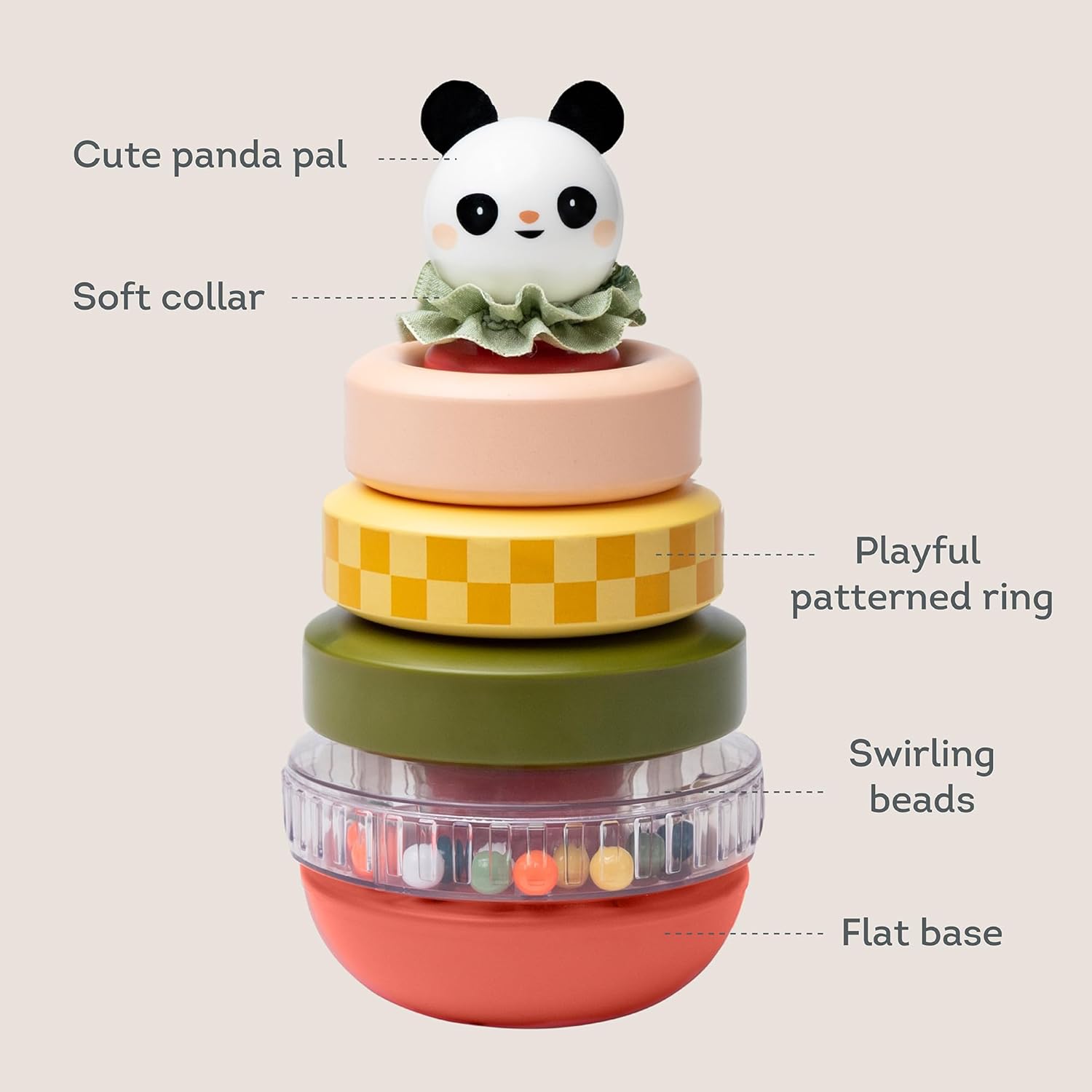 Бебешка играчка, Taf Toys, Кула с рингове за нанизване, Панда