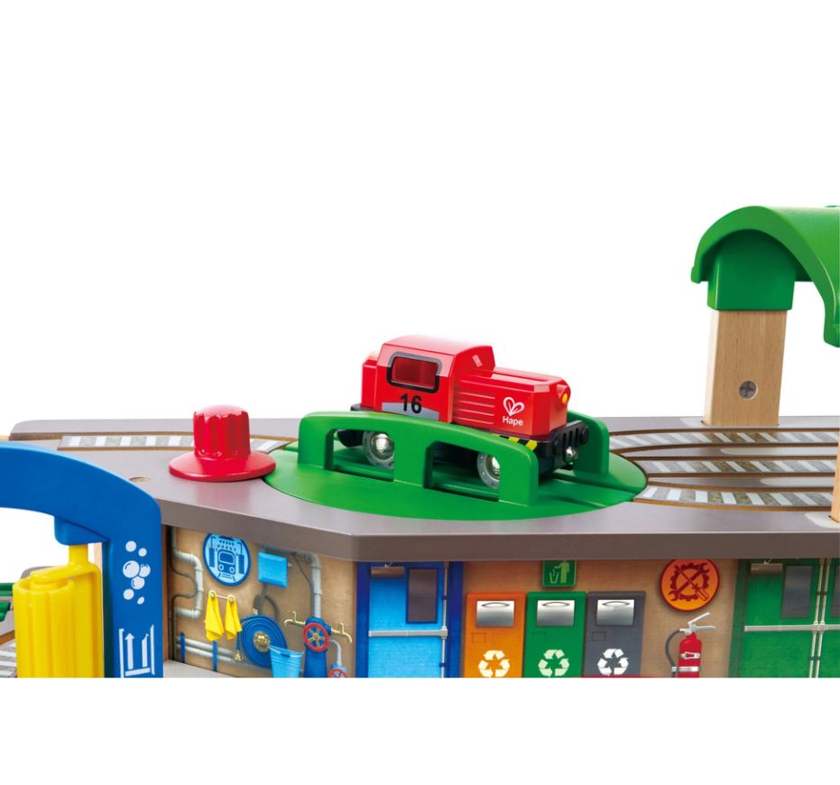 Railway set, Hape, Multi-storey city railway set, 58 pieces