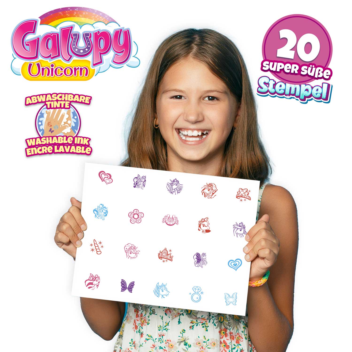 Galupy Unicorn stamp set, 20 pieces