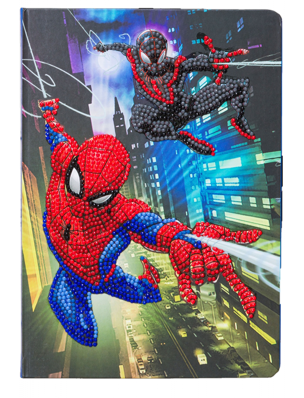 Творчески комплект Направи сам тетрадка с диамантена корица, Спайдърмен, 25.5 х 17.5 х 2.5 см, 5 части