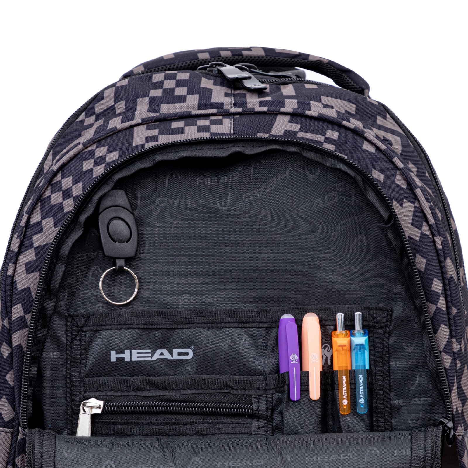 School backpack HEAD Gray blocks, AB300, 42 x 30 x 19 cm