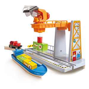 Wooden set, Hape, sea and rail freight, 4 pieces