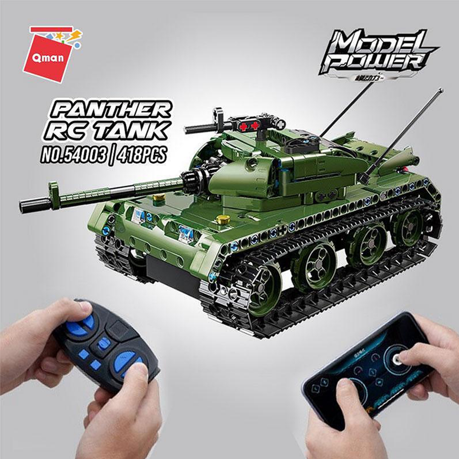 Конструктор Model Power, Танк Пантер с RC управление, 418 части