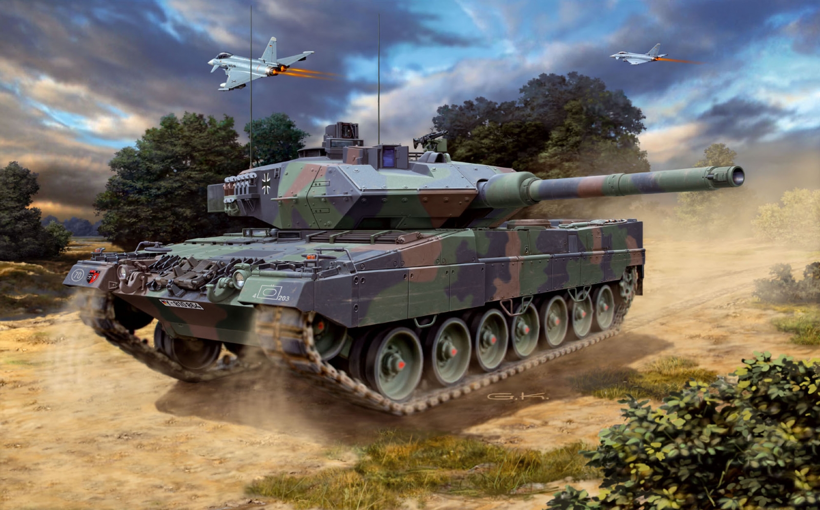 Assembly model, Revell, Leopard 2A6-A6M tank, 168 parts