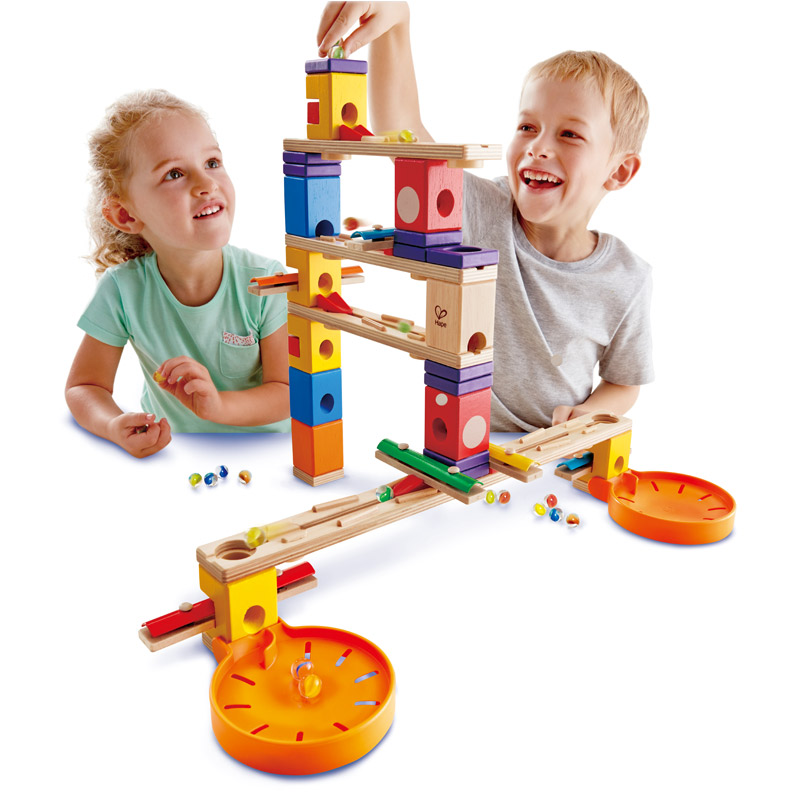 Комплект дървена писта, Hape Quadrilla, Музикално спускане, 77 части