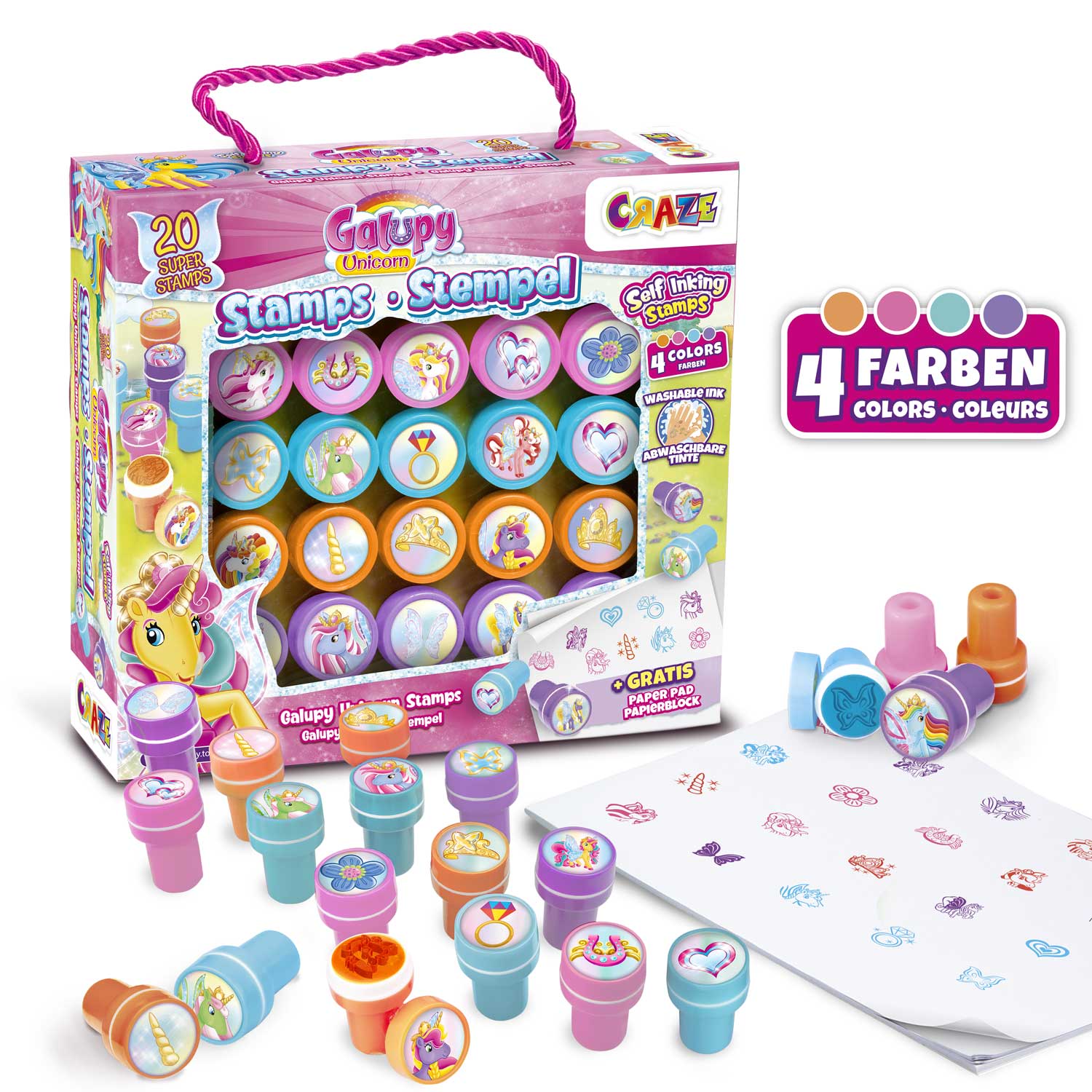 Galupy Unicorn stamp set, 20 pieces