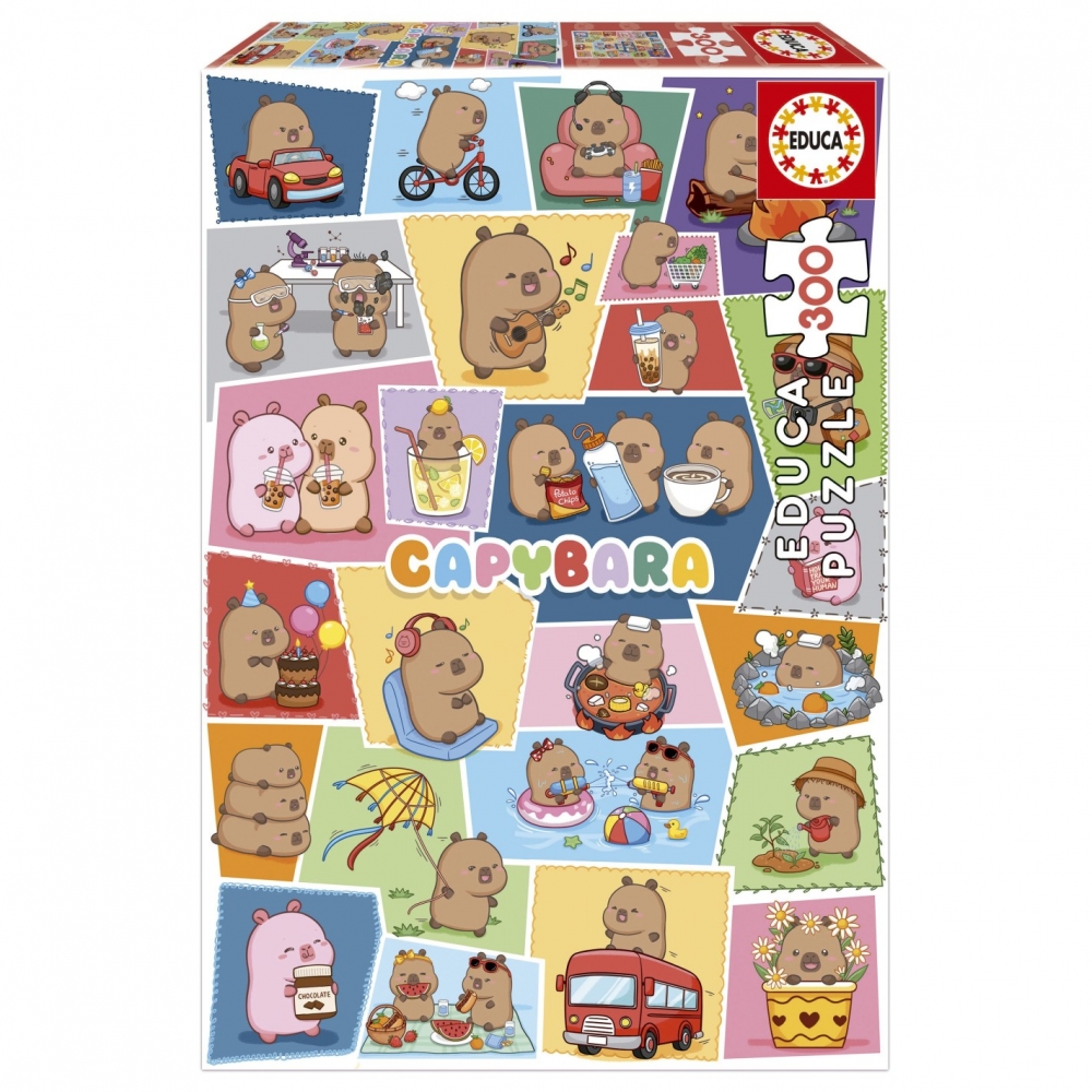 Puzzle, Educa, Cheerful Capybaras, 300 pieces