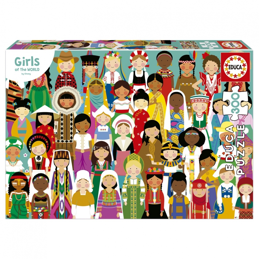 Puzzle, Educa, Girls of the World, 300 pieces