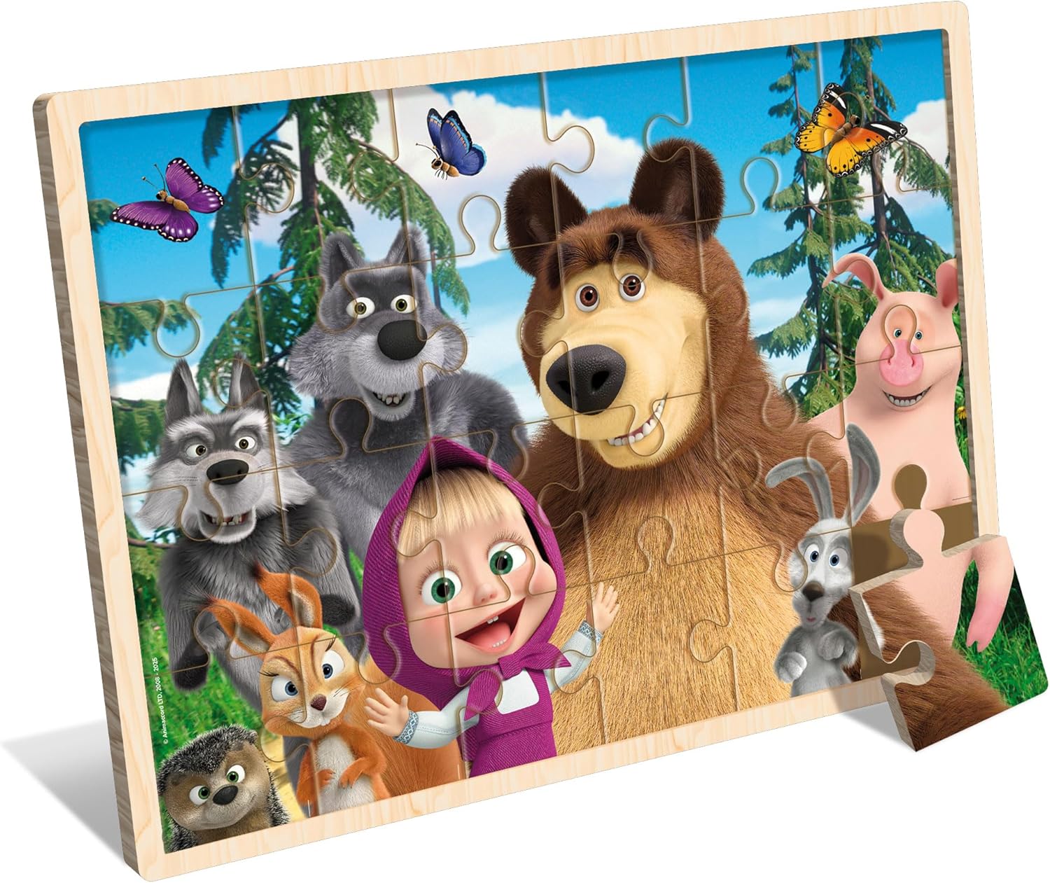 Wooden puzzle, Lisciani, Masha and the Bear, 24 pieces